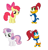 Size: 637x663 | Tagged: safe, derpibooru import, edit, apple bloom, sweetie belle, bird, earth pony, pony, unicorn, adorabloom, apple bloom's bow, bow, cartoon, crossover, cute, diasweetes, female, filly, foal, hair bow, knothead, male, simple background, splinter (woody woodpecker), the new woody woodpecker show, white background, woodpecker, woody woodpecker