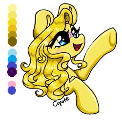 Size: 567x557 | Tagged: safe, artist:cupute, derpibooru import, dancing butterflies, g1, ms paint, simple background, solo, twice as fancy ponies, white background, yellow