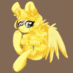 Size: 2048x2048 | Tagged: safe, artist:cupute, derpibooru import, dancing butterflies, g1, female, mare, solo, twice as fancy ponies, yellow