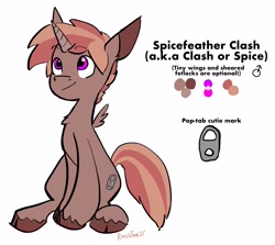 Size: 3254x2897 | Tagged: safe, artist:roachtoon, derpibooru import, oc, oc only, oc:spicefeather clash, alicorn, unicorn, alicorn oc, doodle, horn, pink eyes, reference sheet, simple background, sketch, solo, two toned mane, unicorn oc, unshorn fetlocks, white background, wings