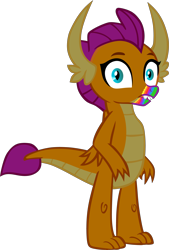 Size: 4025x5943 | Tagged: safe, artist:ponygamer2020, derpibooru import, smolder, dragon, undead, zombie, 28 pranks later, cookie zombie, cute, dragoness, female, horn, implied rainbow dash, looking at you, rainbow muzzle, simple background, smolderbetes, solo, tail, transparent background, vector, wings