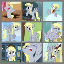 Size: 800x800 | Tagged: safe, artist:twilyisbestpone, derpibooru import, edit, screencap, derpy hooves, pegasus, pony, best gift ever, crusaders of the lost mark, fall weather friends, rainbow falls, season 1, season 2, season 4, season 5, slice of life (episode), sonic rainboom (episode), the last roundup, collage, compilation, cute, derpabetes, female, flower, mare, rose, solo