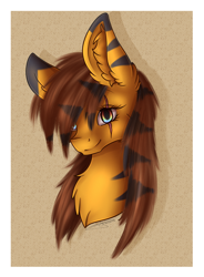 Size: 2104x2851 | Tagged: safe, artist:maneblue, derpibooru import, oc, oc only, earth pony, pony, abstract background, bust, chest fluff, ear fluff, ears, earth pony oc, solo