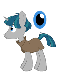 Size: 1184x1505 | Tagged: safe, artist:malinraf1615, derpibooru import, stygian, pony, unicorn, full body, hooves, horn, male, side view, simple background, smiling, solo, stallion, standing, tail, transparent background