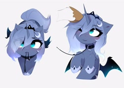 Size: 4093x2894 | Tagged: safe, artist:magnaluna, derpibooru import, princess celestia, princess luna, alicorn, pony, :3, bat wings, chest fluff, collar, cute, female, good girl, head pat, leash, looking at you, looking up, looking up at you, mare, mouth hold, one eye closed, pet play, petting, royal sisters, siblings, simple background, sisters, smiling, tether, white background, wings