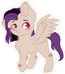 Size: 1089x1235 | Tagged: safe, artist:stormcloud-yt, derpibooru import, oc, oc only, pegasus, pony, bandage, blushing, chest fluff, pegasus oc, simple background, solo, transparent background, wings