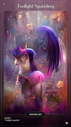 Size: 1080x1920 | Tagged: safe, artist:wombo.art, derpibooru exclusive, derpibooru import, twilight sparkle, computer generated, impressionism, modern art, wings, wombo.art