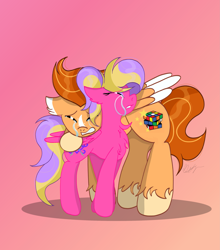 Size: 3251x3699 | Tagged: safe, artist:thepinkbirb, derpibooru import, oc, oc only, oc:adustioflare, oc:skywatcher, pegasus, chest fluff, coat markings, couple, crying, ear fluff, ears, female, male, mare, sad, simple background, stallion, teary eyes, unshorn fetlocks