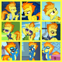 Size: 800x800 | Tagged: safe, artist:twilyisbestpone, derpibooru import, edit, edited screencap, screencap, spitfire, pegasus, pony, newbie dash, parental glideance, rarity investigates, the best night ever, top bolt, wonderbolts academy, bipedal, bipedal leaning, clothes, collage, compilation, crossed hooves, eyes closed, female, filly, filly spitfire, foal, leaning, mare, solo, uniform, wonderbolts dress uniform, wonderbolts uniform, younger