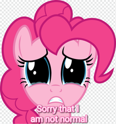 Size: 1079x1146 | Tagged: safe, derpibooru import, pinkie pie, earth pony, pony, a friend in deed, alpha channel, bust, caption, crying, cute, image macro, looking at you, sad, sadorable, solo, teary eyes, text