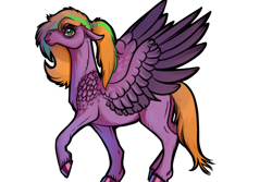 Size: 1280x854 | Tagged: safe, artist:whitearbalest, derpibooru import, oc, oc:beatrice creux, pegasus, blank flank, evil, looking at you, raised hoof, raised leg, simple background, solo, spread wings, transparent background, wings