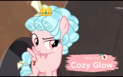 Size: 1051x656 | Tagged: safe, derpibooru import, edit, edited screencap, screencap, cozy glow, crown, female, filly, foal, jewelry, regalia, solo