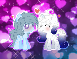 Size: 935x716 | Tagged: safe, artist:stormcloud-yt, derpibooru import, oc, oc only, alicorn, pegasus, pony, alicorn oc, base used, duo, eyes closed, heart, horn, pegasus oc, scar, smiling, wings