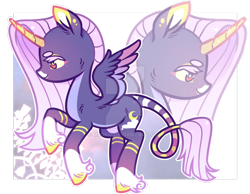 Size: 1024x795 | Tagged: safe, artist:miioko, derpibooru import, oc, oc only, alicorn, pony, alicorn oc, bust, horn, rearing, simple background, transparent background, wings, zoom layer