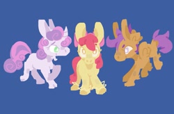 Size: 1021x668 | Tagged: safe, artist:wyrmth_, derpibooru import, apple bloom, scootaloo, sweetie belle, earth pony, pegasus, pony, unicorn, cutie mark crusaders, female, filly, foal