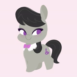 Size: 2048x2048 | Tagged: safe, artist:ethereanunicorn, derpibooru import, octavia melody, earth pony, pony, chibi, lineless, necktie, no pupils, simple background, solo