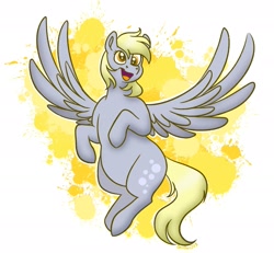 Size: 2389x2211 | Tagged: safe, artist:bellbell123, derpibooru import, derpy hooves, pegasus, pony, female, flying, open mouth, solo