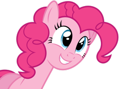Size: 2917x2056 | Tagged: safe, artist:soren-the-owl, derpibooru import, pinkie pie, earth pony, pony, bust, female, grin, high res, mare, simple background, smiling, solo, transparent background, vector
