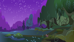 Size: 3265x1837 | Tagged: safe, artist:soren-the-owl, derpibooru import, background, everfree forest, night, no pony, scenery, stars