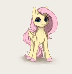 Size: 3985x4096 | Tagged: safe, artist:miokomata, ponerpics import, fluttershy, pegasus, pony, colored hooves, cute, female, freckles, freckleshy, looking at you, mare, shyabetes, simple background, smiling, smiling at you, solo