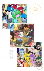 Size: 1500x2400 | Tagged: safe, artist:be_yourself, derpibooru import, oc, oc only, oc:altersmay (irl), oc:altersmay earth, oc:nuning, oc:rainy rainbow, oc:salasika, oc:sinar bulan indonesia, alicorn, earth pony, pegasus, pony, unicorn, 2022 community collab, collage, crown, derpibooru community collaboration, female, filly, flower, flower in hair, foal, indonesia, jewelry, looking at you, male, mare, planet ponies, ponified, regalia, stallion, text