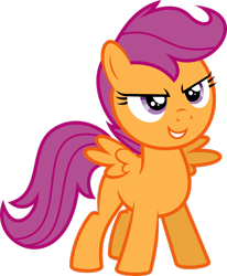 Size: 2222x2699 | Tagged: safe, artist:soren-the-owl, derpibooru import, scootaloo, pegasus, pony, female, filly, foal, high res, simple background, solo, transparent background, vector