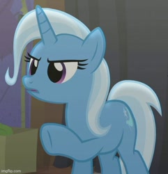 Size: 500x519 | Tagged: safe, derpibooru import, screencap, trixie, pony, unicorn, no second prances, cropped, raised hoof, raised leg