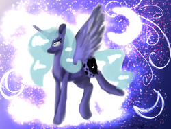 Size: 2000x1500 | Tagged: safe, artist:sunniesfunthecupcake, derpibooru import, princess luna, alicorn, pony, female, s1 luna, solo