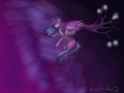 Size: 800x600 | Tagged: safe, artist:sunniesfunthecupcake, derpibooru import, twilight sparkle, twilight sparkle (alicorn), alicorn, pony, female, glowing, glowing eyes, solo, tree of harmony