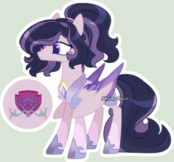 Size: 2826x2627 | Tagged: safe, artist:stormcloud-yt, derpibooru import, oc, oc only, pegasus, pony, female, high res, hoof shoes, mare, offspring, parent:princess cadance, parent:shining armor, parents:shiningcadance, pegasus oc, peytral, simple background, solo, wings