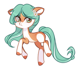 Size: 1410x1230 | Tagged: safe, artist:miioko, derpibooru import, oc, oc only, earth pony, pony, colored hooves, earth pony oc, female, flower, flower in hair, mare, simple background, solo, transparent background