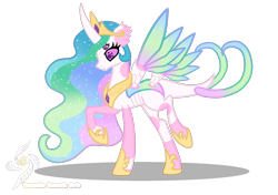 Size: 1700x1200 | Tagged: safe, artist:galeemlightseraphim, derpibooru import, princess celestia, changedling, changeling, pony, base used, changedlingified, changelingified, crossover, cybug, ethereal mane, four eyes, hoof shoes, peytral, raised hoof, raised leg, simple background, solo, species swap, starry mane, transparent background, wreck-it ralph