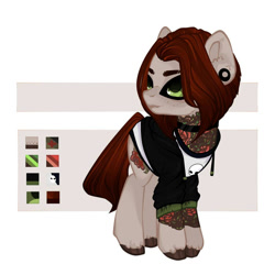 Size: 1080x1080 | Tagged: safe, artist:ponsel, derpibooru import, oc, oc only, earth pony, pony, abstract background, base used, clothes, ear piercing, earring, earth pony oc, jewelry, piercing, solo, unshorn fetlocks