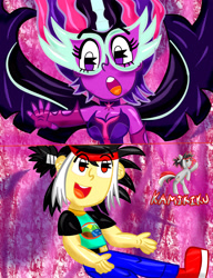 Size: 3000x3900 | Tagged: safe, artist:kamikiku, derpibooru import, midnight sparkle, twilight sparkle, oc, equestria girls, legend of everfree