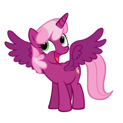 Size: 1500x1500 | Tagged: safe, artist:lil' pegasus, derpibooru import, cheerilee, alicorn, pony, alicornified, cheericorn, female, full body, green eyes, hooves, horn, looking up, mare, open mouth, open smile, race swap, simple background, smiling, solo, spread wings, standing, tail, transparent background, two toned mane, vector, wings