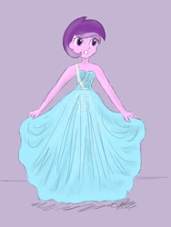 Size: 1500x2000 | Tagged: safe, artist:fude-chan-art, derpibooru import, amethyst star, sparkler, equestria girls, clothes, dress, female, simple background, solo