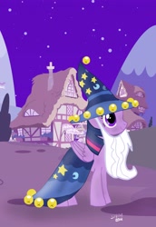 Size: 3000x4366 | Tagged: safe, artist:sarahthefox97, derpibooru import, star swirl the bearded, twilight sparkle, twilight sparkle (alicorn), alicorn, pony, clothes, costume, fake beard, female, nightmare night costume, robe, solo, star swirl the bearded costume