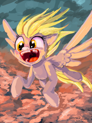 Size: 2121x2828 | Tagged: safe, artist:krecker-cream, derpibooru import, derpy hooves, pegasus, pony, esophagus, female, lineless, open mouth, smiling, solo, tooth gap, uvula, volumetric mouth