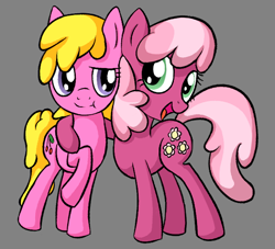 Size: 592x538 | Tagged: safe, artist:reconprobe, derpibooru import, cheerilee, cherry berry, earth pony, pony, duo, hug