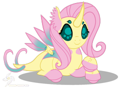 Size: 1700x1200 | Tagged: safe, artist:galeemlightseraphim, derpibooru import, fluttershy, changedling, changeling, pony, robot, robot pony, base used, changedlingified, changelingified, crossover, cybug, female, lying down, mare, prone, simple background, smiling, solo, species swap, transparent background, wreck-it ralph