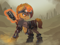 Size: 1500x1123 | Tagged: safe, artist:darksittich, derpibooru import, oc, oc only, pony, unicorn, fallout equestria, solo