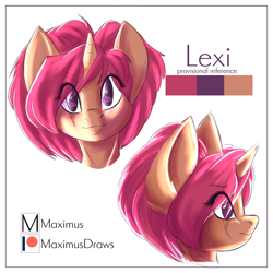 Size: 3000x3000 | Tagged: safe, artist:maximus, derpibooru import, oc, oc only, oc:lexi moonway, unicorn, reference sheet