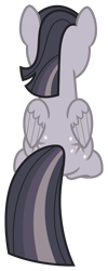 Size: 1631x4095 | Tagged: safe, artist:estories, artist:wardex101, derpibooru import, edit, twilight sparkle, twilight sparkle (alicorn), alicorn, pony, both cutie marks, discorded, discorded twilight, female, simple background, sitting, solo, transparent background, vector