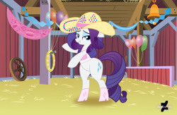 Size: 1600x1043 | Tagged: safe, artist:destinytails, derpibooru import, rarity, pony, unicorn, simple ways, bipedal, boots, deviantart, female, hat, mare, rhinestone rarihick, shoes, solo