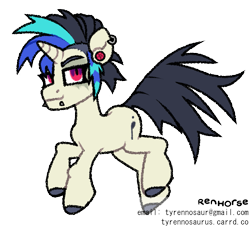 Size: 1069x970 | Tagged: safe, artist:renhorse, derpibooru import, dj pon-3, vinyl scratch, pony, alternate design, februpony, simple background, solo, transparent background