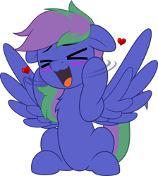 Size: 4489x5000 | Tagged: safe, alternate version, artist:jhayarr23, derpibooru import, oc, oc only, oc:lishka, pegasus, pony, :3, ><, absurd resolution, alternate character, blushing, commission, commissioner:biohazard, cute, daaaaaaaaaaaw, diabetes, ears, excited, eyebrows, eyelashes, eyes closed, fangirling, female, floppy ears, heart, mare, ocbetes, open mouth, pegasus oc, simple background, sitting, solo, spread wings, tail, transparent background, two toned mane, two toned tail, wings, ych result