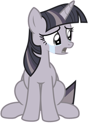 Size: 2932x4096 | Tagged: safe, artist:estories, artist:wardex101, derpibooru import, edit, twilight sparkle, twilight sparkle (alicorn), alicorn, pony, crying, depressed, discorded, discorded twilight, female, high res, lonely, sad, simple background, solo, transparent background, vector