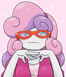 Size: 640x740 | Tagged: safe, artist:batipin, derpibooru import, sweetie belle, equestria girls, glasses, looking at you