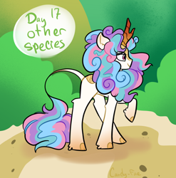 Size: 2020x2048 | Tagged: safe, artist:carconutty, derpibooru import, princess celestia, kirin, female, kirin-ified, mare, solo, species swap