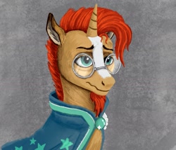 Size: 1999x1714 | Tagged: safe, artist:necromarecy, derpibooru import, sunburst, pony, unicorn, bust, portrait, solo